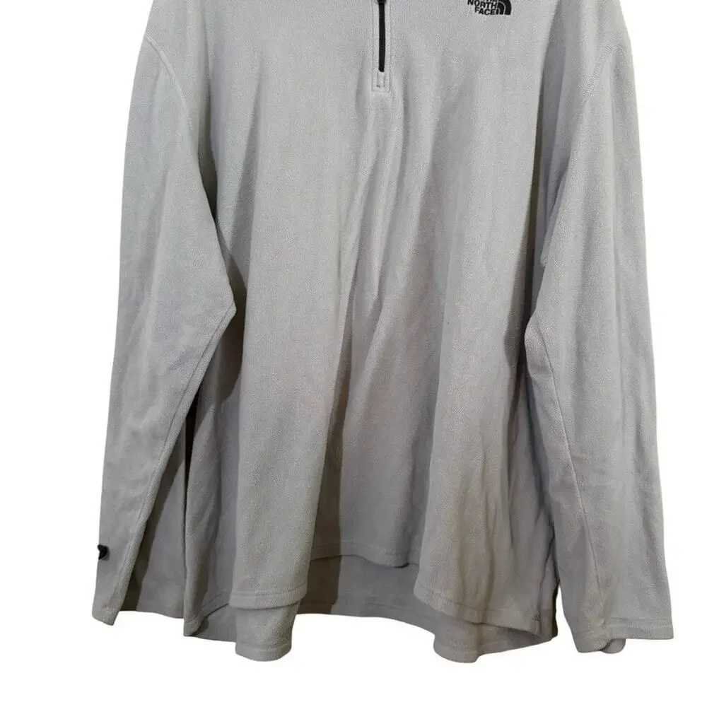 The North Face Mens Gray 1/4 Zip Fleece Long Sleeve Sweatshirt Pullover XXXL /3X